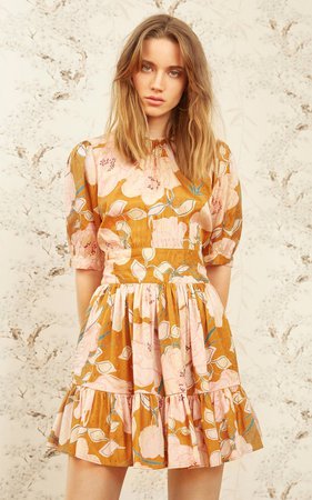Delicate Floral-Print Crepe Mini Dress by byTiMo | Moda Operandi