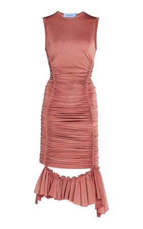 Ruched Jersey Sleeveless Dress by MUGLER | Moda Operandi