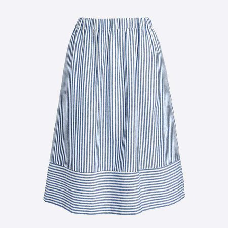 Striped cotton-linen midi skirt : FactoryWomen Skirts | Factory