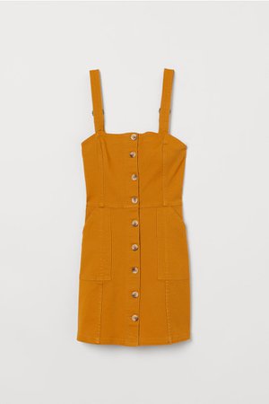 Dungaree dress - Mustard yellow/Twill - | H&M GB