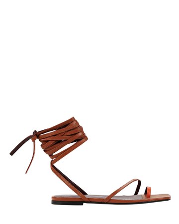 STAUD Nicola Gladiator Flat Leather Sandals | INTERMIX®