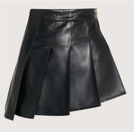 asymmetric faux leather skirt
