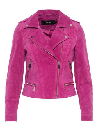 **Vero Moda Hot Pink Suede Jacket | Dorothy Perkins