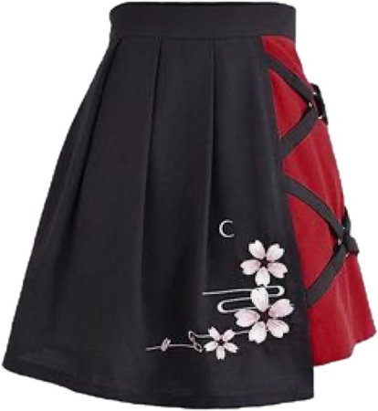 red black skirt