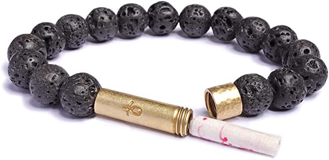 Amazon.com: Wishbeads Intention Bracelet (Black Lava Rock - Men): Clothing, Shoes & Jewelry