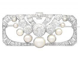 Pearl and Diamond Art Deco Brooch | AC Silver