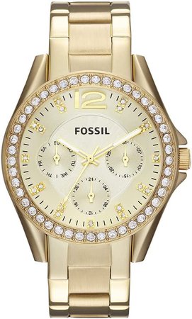 Amazon.com: Fossil Women's Riley Quartz Stainless Steel Multifunction Watch, Color: Gold/Silver (Model: ES3204) : Fossil Watches: Clothing, Shoes & Jewelry