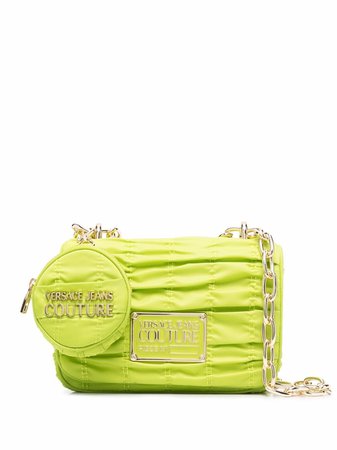 Versace Jeans Couture logo-plaque pleated crossbody bag - FARFETCH