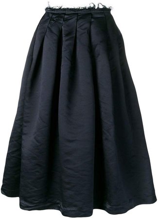 frayed waist midi skirt