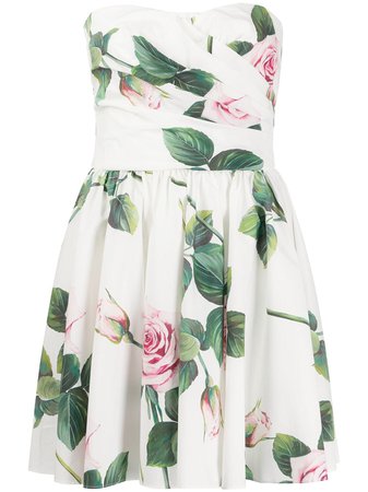 Dolce & Gabbana Tropical Rose Print Mini Dress - Farfetch