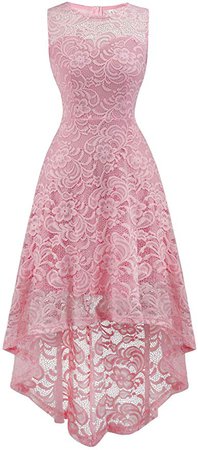 Amazon.com: FAIRY COUPLE Women's Halter Hi-Lo Floral Lace Cocktail Party Bridesmaid Dress: Clothing