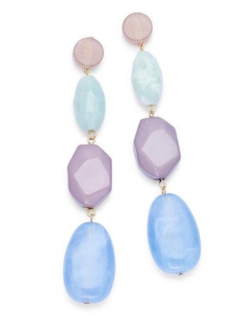 PASTEL RESIN BEAD DROP EARRING available in Blue Multi-Coloured