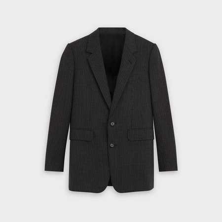 classic jacket in striped wool fabric