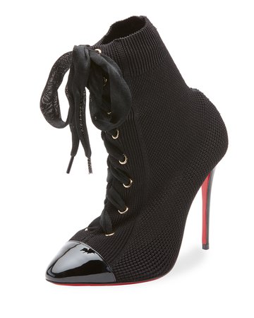 Christian Louboutin Frenchie Lace-Up Red Sole Booties | Neiman Marcus