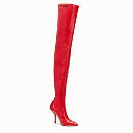 Red leather cuissard boots - BOOTS | Fendi