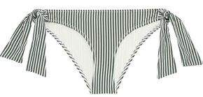 The Mackenzie Striped Seersucker Low-rise Bikini Briefs
