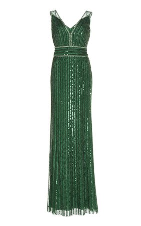 Bei Sleeveless Sequin Column Gown by Jenny Packham | Moda Operandi