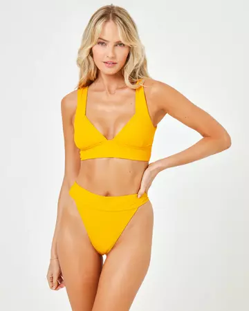Product | LSPACE Ribbed Lola Bikini Bottom - Mango