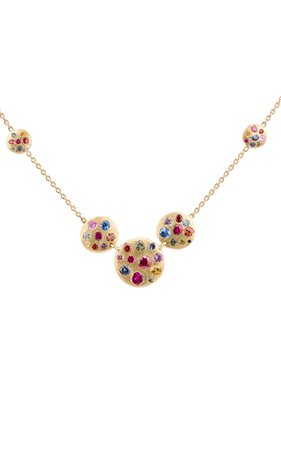 Polly Wales Cosmos 18K Gold Sapphire Necklace