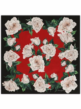 Dolce & Gabbana rose-print Silk Scarf - Farfetch