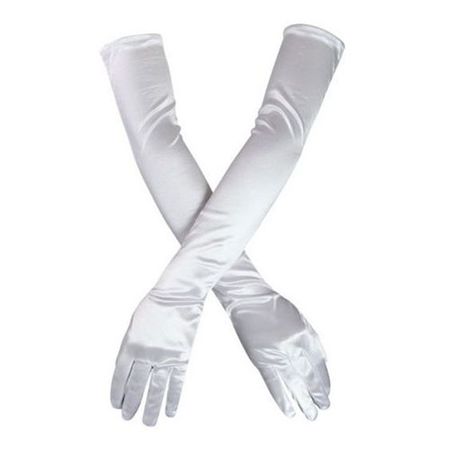 white silk gloves
