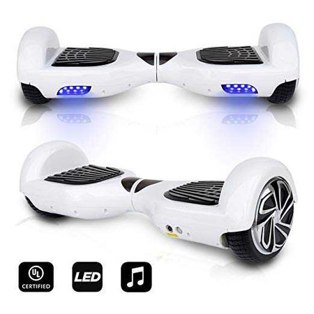 Amazon.com: CHO 6.5" inch Wheels Original Electric Smart Self Balancing Scooter Hoverboard With Built-In Bluetooth Speaker- UL2272 Certified (WHITE): Sports & Outdoors