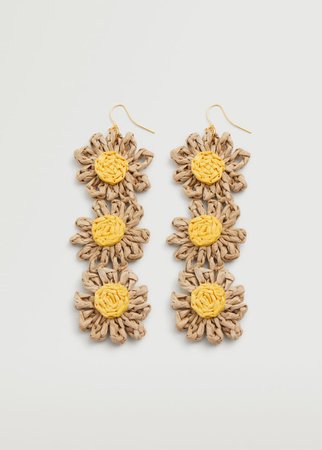 Raffia earrings - Women | Mango USA