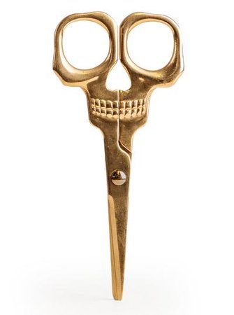 "Skull" Scissors (Brass) | Inked Shop