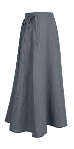 Amazon.com: Rainday Womens Plus Size Linen Skirt with Wrap Skirt A Line Skirt for Women(Z2973BU,3XL) : Clothing, Shoes & Jewelry