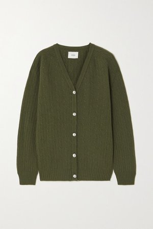 Myra Merino Wool And Cashmere-blend Cardigan - Forest green