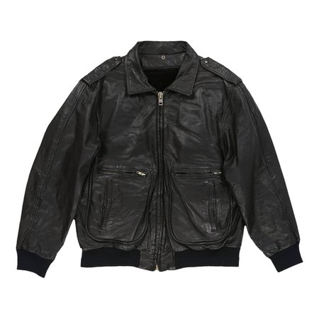 Vintage Linea Espansione Pelle Leather Jacket - Large Black Leather