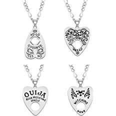 Amazon.com: BEKECH 4 Pas Ouija Board Planchette Playing Piece Yes No Hello Goodbye Necklace Set Spirit Ouija Board Game Gift for Girls Women Gothic Necklace for Her (4 Necklace Set) : Clothing, Shoes & Jewelry