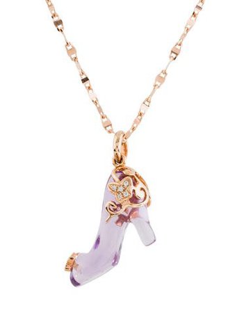 18K Amethyst & Diamond Shoe Pendant Necklace - Necklaces - NECKL36720 | The RealReal