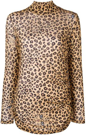 Vivetta leopard print high-neck top