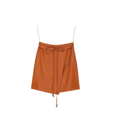 SEKOYA - Vegan leather wrap skirt - Burnt orange