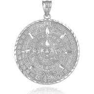 silver Aztec calendar pendent