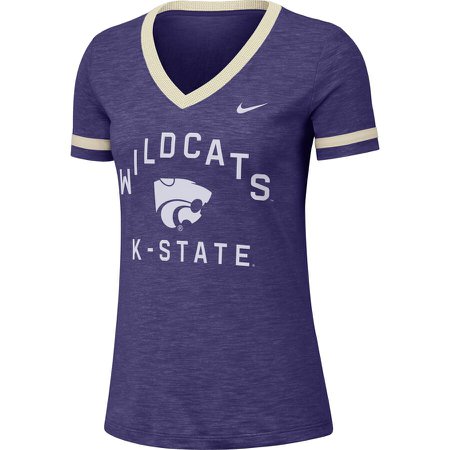 Kansas State Wildcats Nike Women's Performance Slub Retro Fan V-Neck T-Shirt - Purple