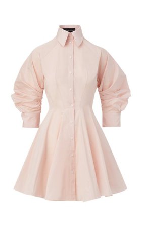 Puff-Sleeve Taffeta Mini Shirt Dress By Brandon Maxwell | Moda Operandi
