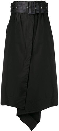 belted asymmetric skirt