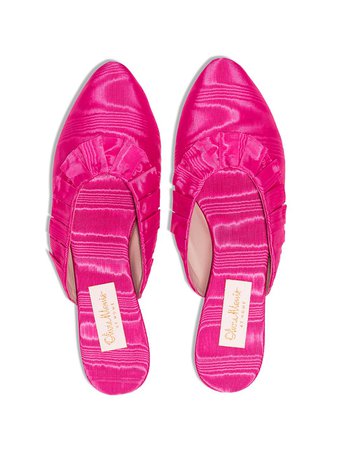 Olivia Morris At Home Blossom frill-edge slippers - FARFETCH