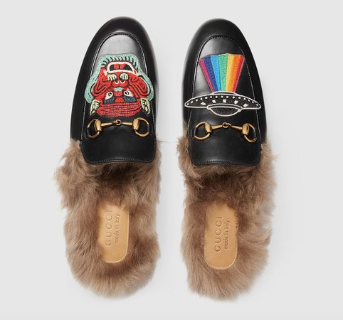 gucci slippers fur - Google Search