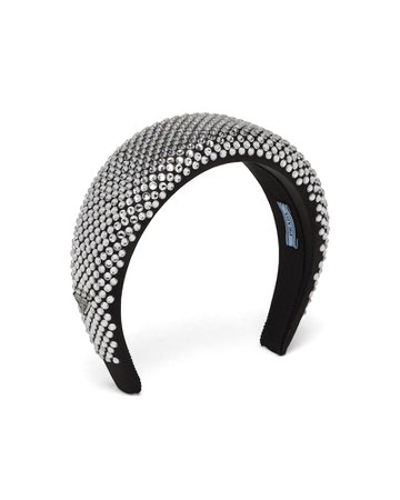 Crystal Embellished satin headband | Prada