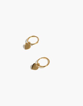 14k Gold Charm Hoop Earrings