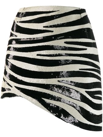 Saint Laurent Zebra Stripe Sequin Mini Skirt