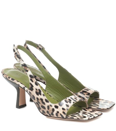 By Far - Lopez leopard-print leather sandals | Mytheresa