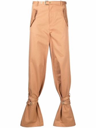 Shop Dion Lee buckle strap cuff trousers with Express Delivery - FARFETCH