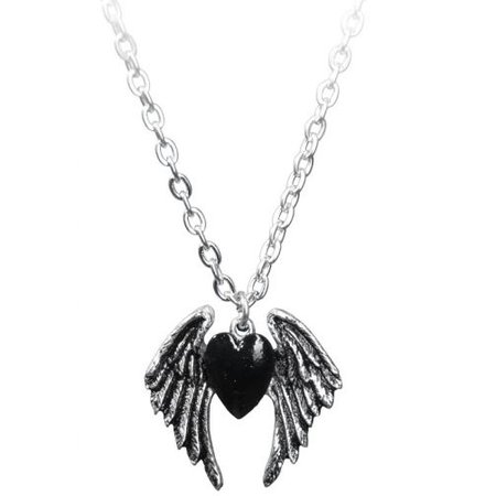 Blackheart - winged black hear necklace by Alchemy Gothic