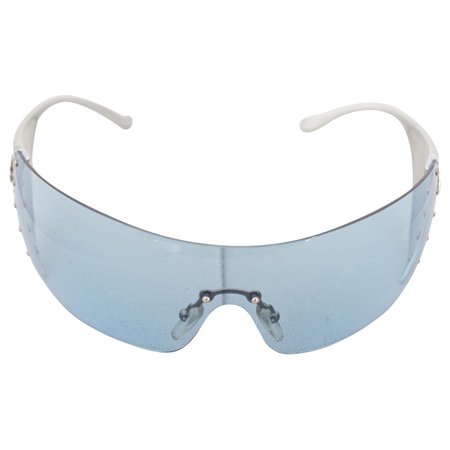 Christian Dior Full Shield Logo Blue Sunglasses $330