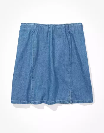 AE Denim Slit Mini Skirt blue
