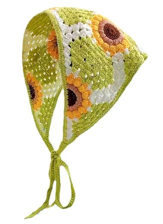 Amazon.com: Solyinne Women's Crochet Head Kerchief Knitted Hair Scarf Headwrap for Women Girls Floral Fruits Headband : Clothing, Shoes & Jewelry